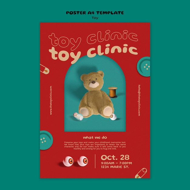 Free PSD toy restorations poster design template