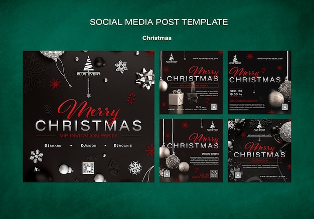 Free PSD traditional christmas ig posts collection