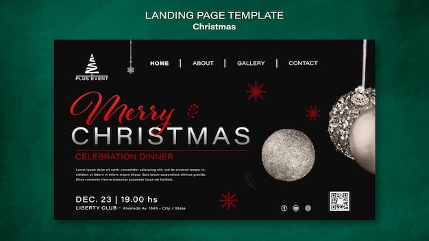 Free PSD traditional christmas landing page template