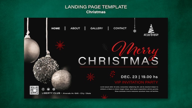 Free PSD traditional christmas landing page template