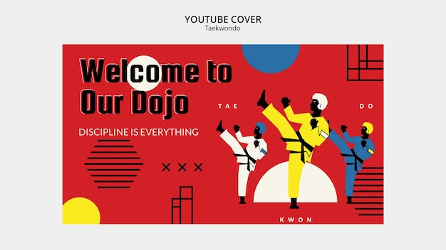 Free PSD traditional tawkwondo martial youtube cover template