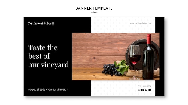 Free PSD traditional wine banner template design