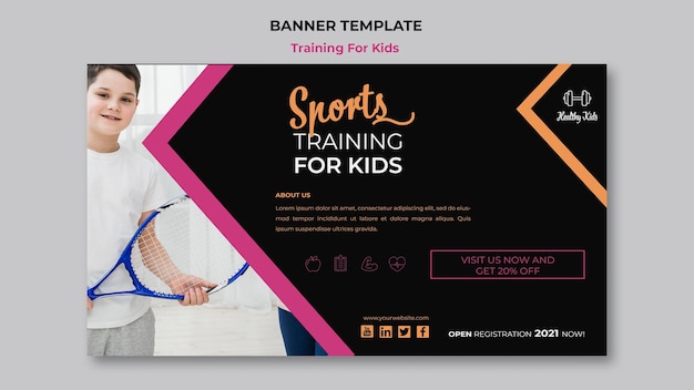 Training for kids banner style