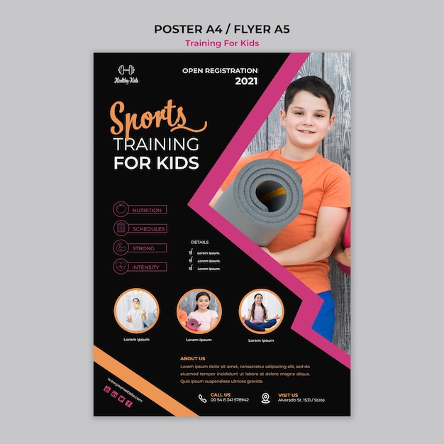 Training for kids poster style