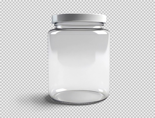 Free PSD transparent plastic jar with lid insulated on transparent background