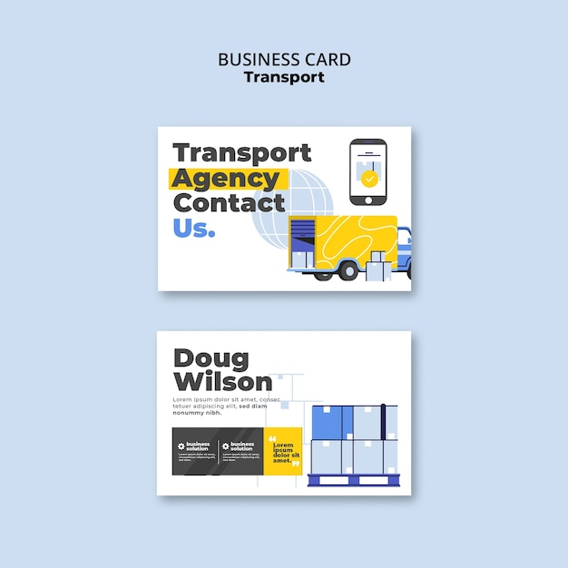 Free PSD transport business card template design