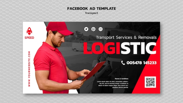 Free PSD transport concept facebook template