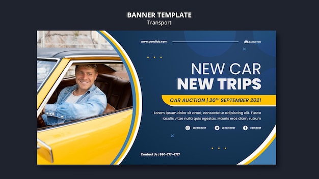 Transportation horizontal banner template