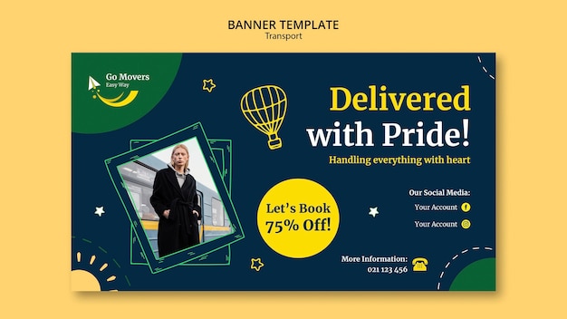 Transportation service banner template