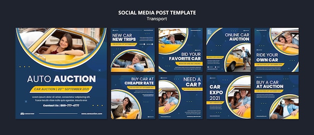 Free PSD transportation social media posts