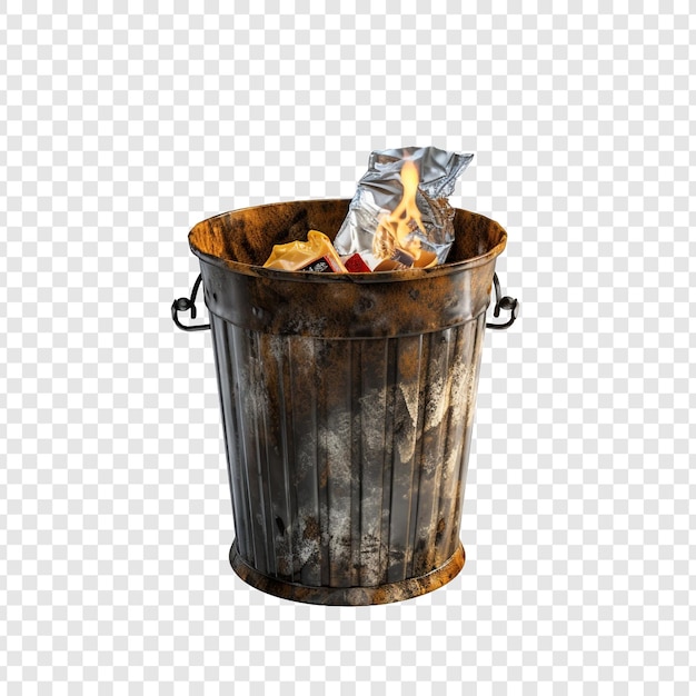 Free PSD trash can isolated on transparent background