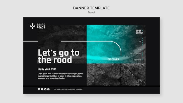 Travel adventure banner template