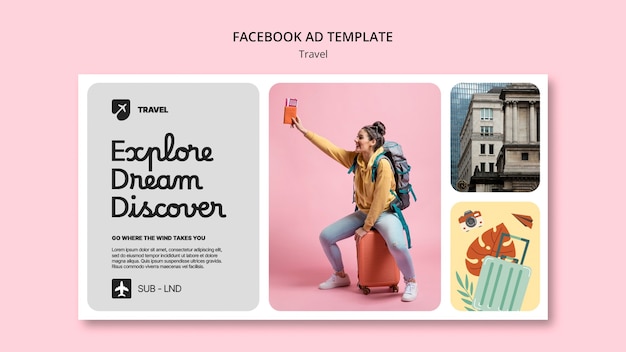 Free PSD travel adventure facebook template