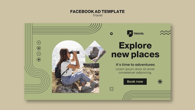 Travel adventure facebook template