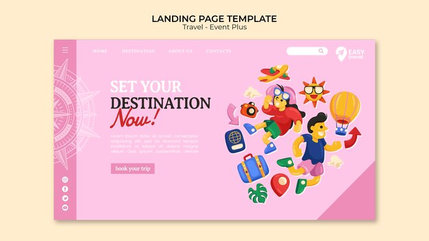 Travel and adventure landing page template