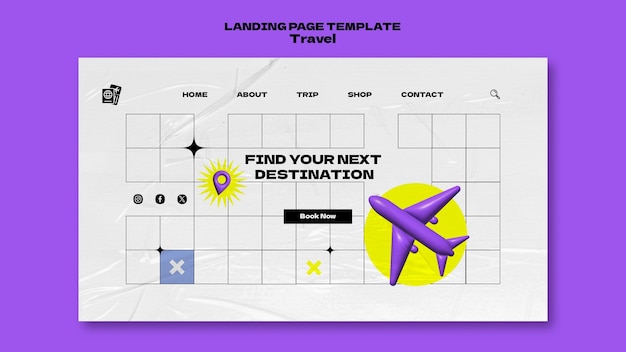 Free PSD travel adventure landing page template