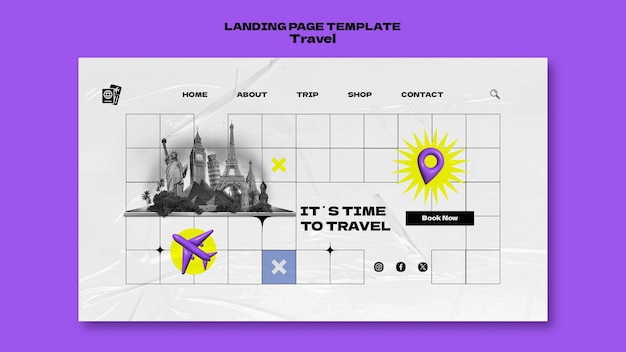 Free PSD travel adventure landing page template