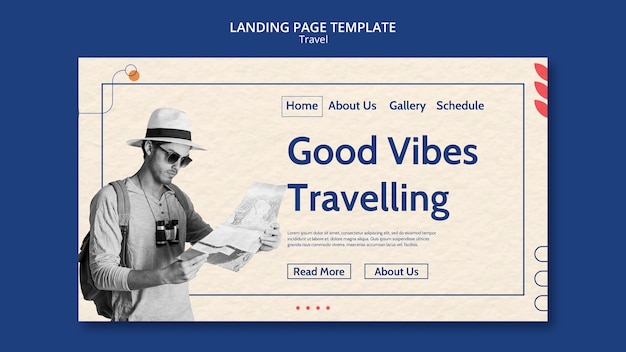 Free PSD travel adventure landing page template