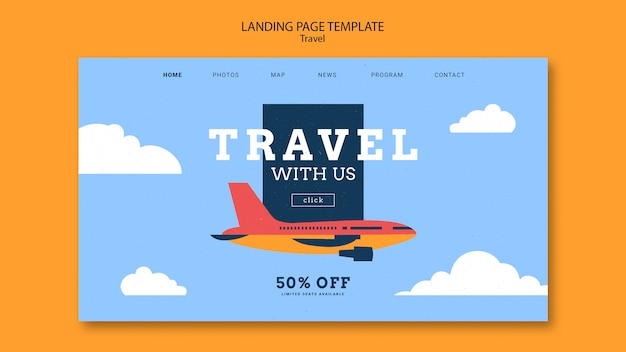 Free PSD travel adventure landing page template