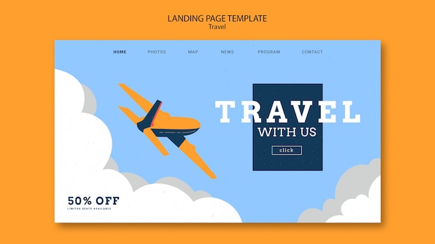 Free PSD travel adventure landing page template