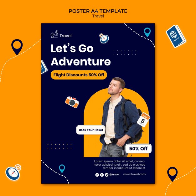 Travel adventure poster template