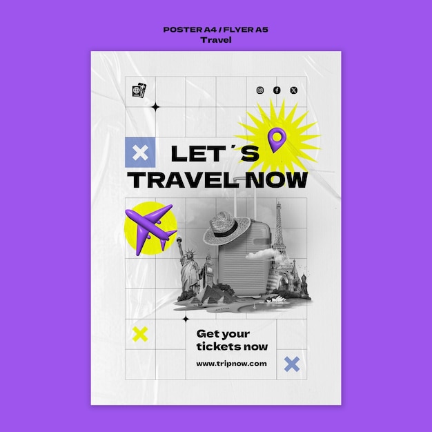 Travel adventure poster template