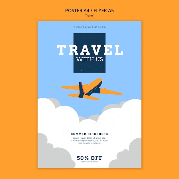 Free PSD travel adventure poster template