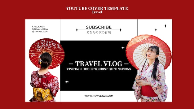 Free PSD travel adventure youtube cover template