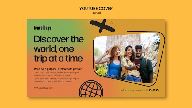 Travel adventure youtube cover template