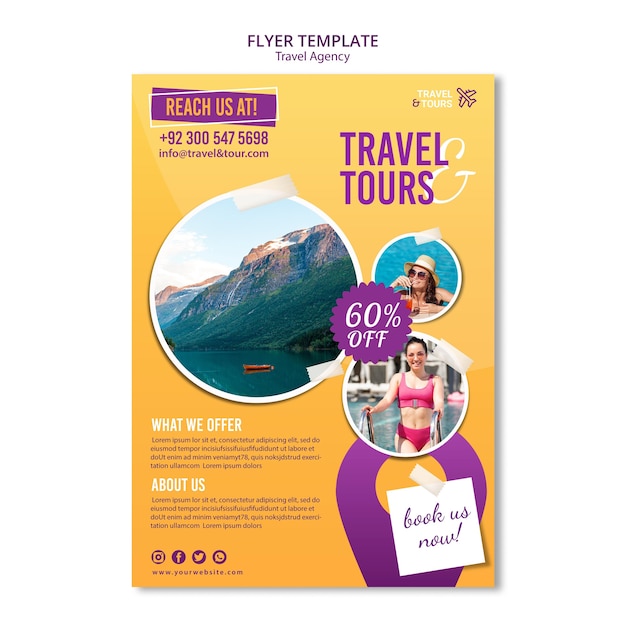 Free PSD travel agency ad template flyer