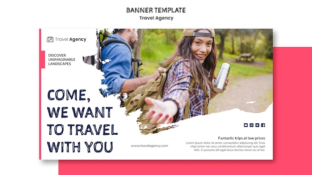 Free PSD travel agency banner style