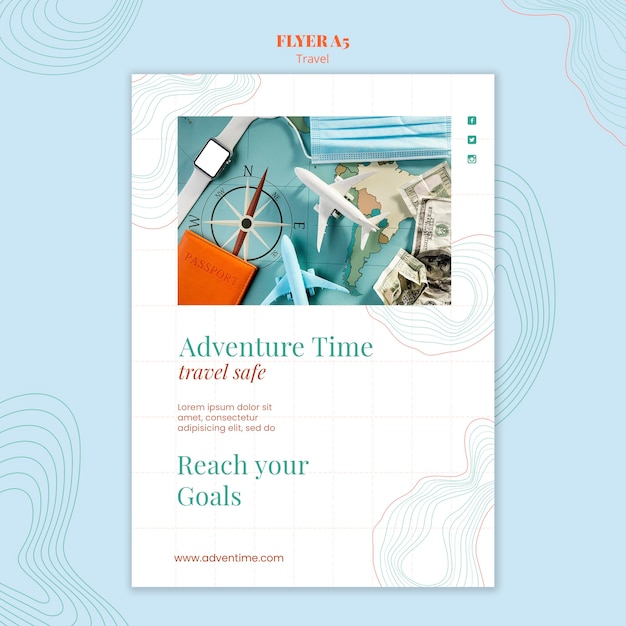 Free PSD travel agency flyer template