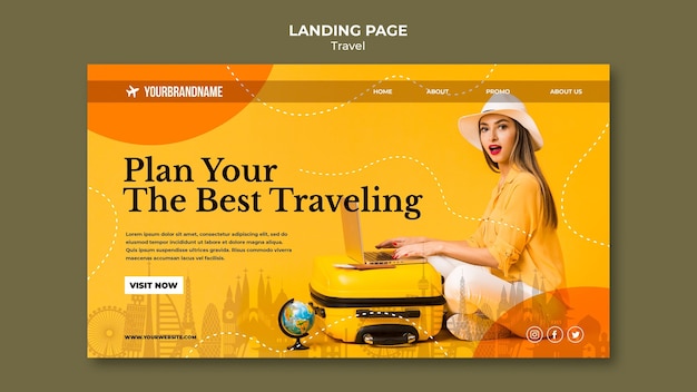 Free PSD travel agency landing page template