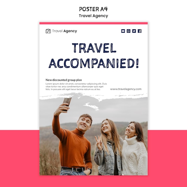 Free PSD travel agency poster template