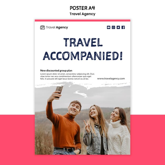 Free PSD travel agency poster template