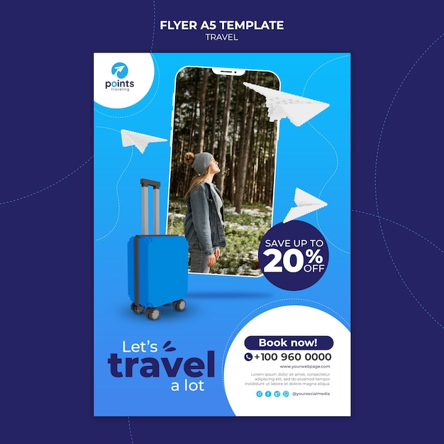 Free PSD travel agency print template