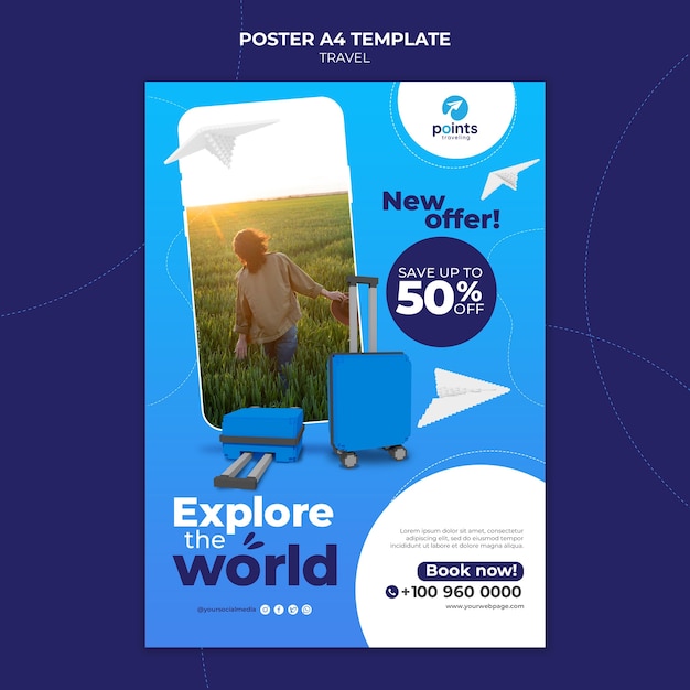 Free PSD travel agency print template