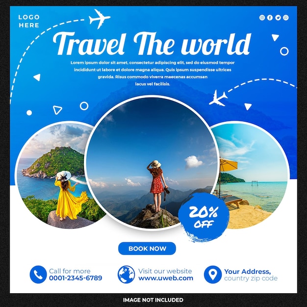 Travel agency social media post template