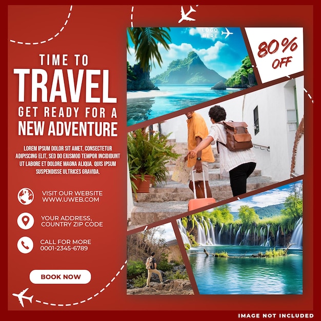 Free PSD travel agency social media post template