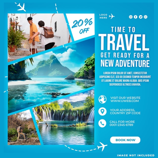 Free PSD travel agency social media post template