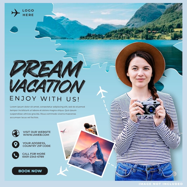 Travel agency social media post template