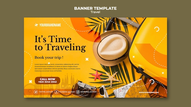 Free PSD travel agency template banner