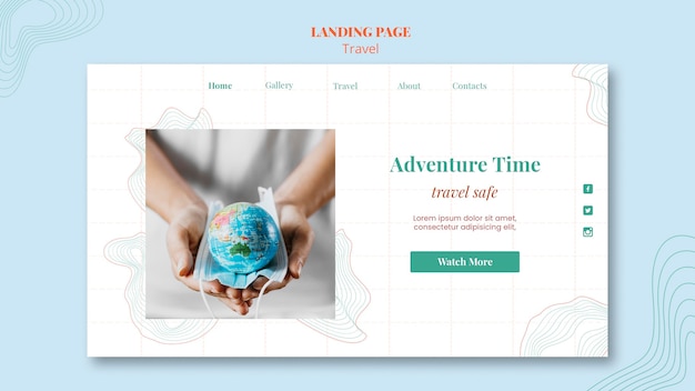 Free PSD travel agency template landing page