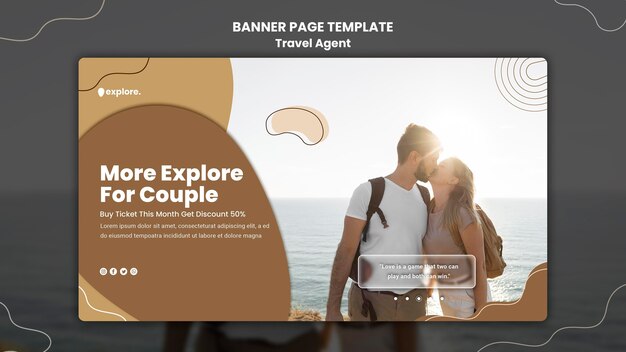 Free PSD travel agent concept banner template