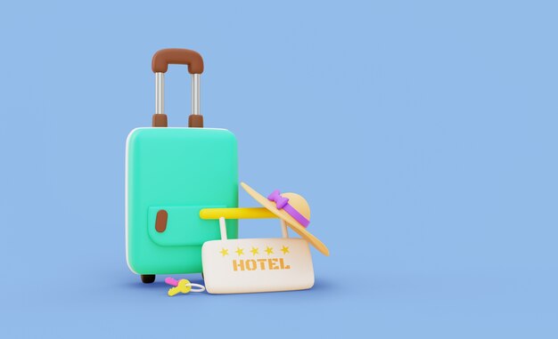 Travel background composition with baggage