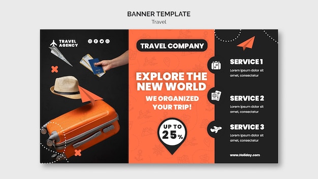 Free PSD travel banner design template