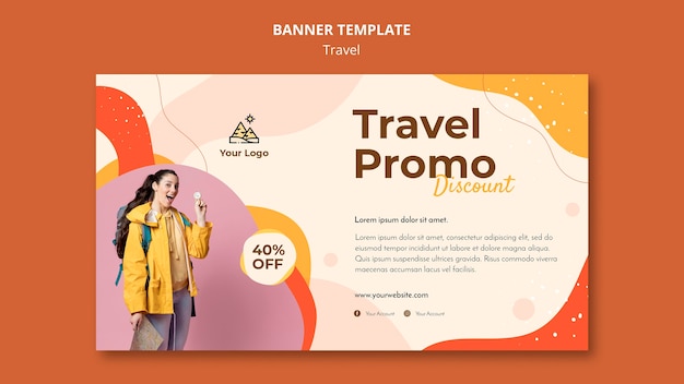 Travel banner template concept