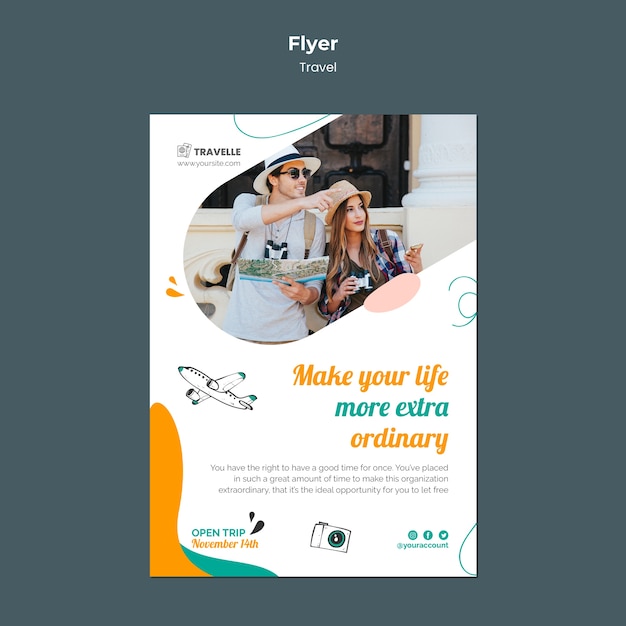 Travel design template of flyer