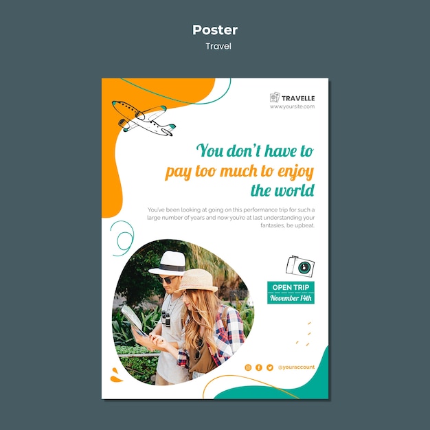 Travel design template of poster