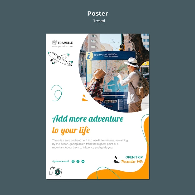 Travel design template of poster